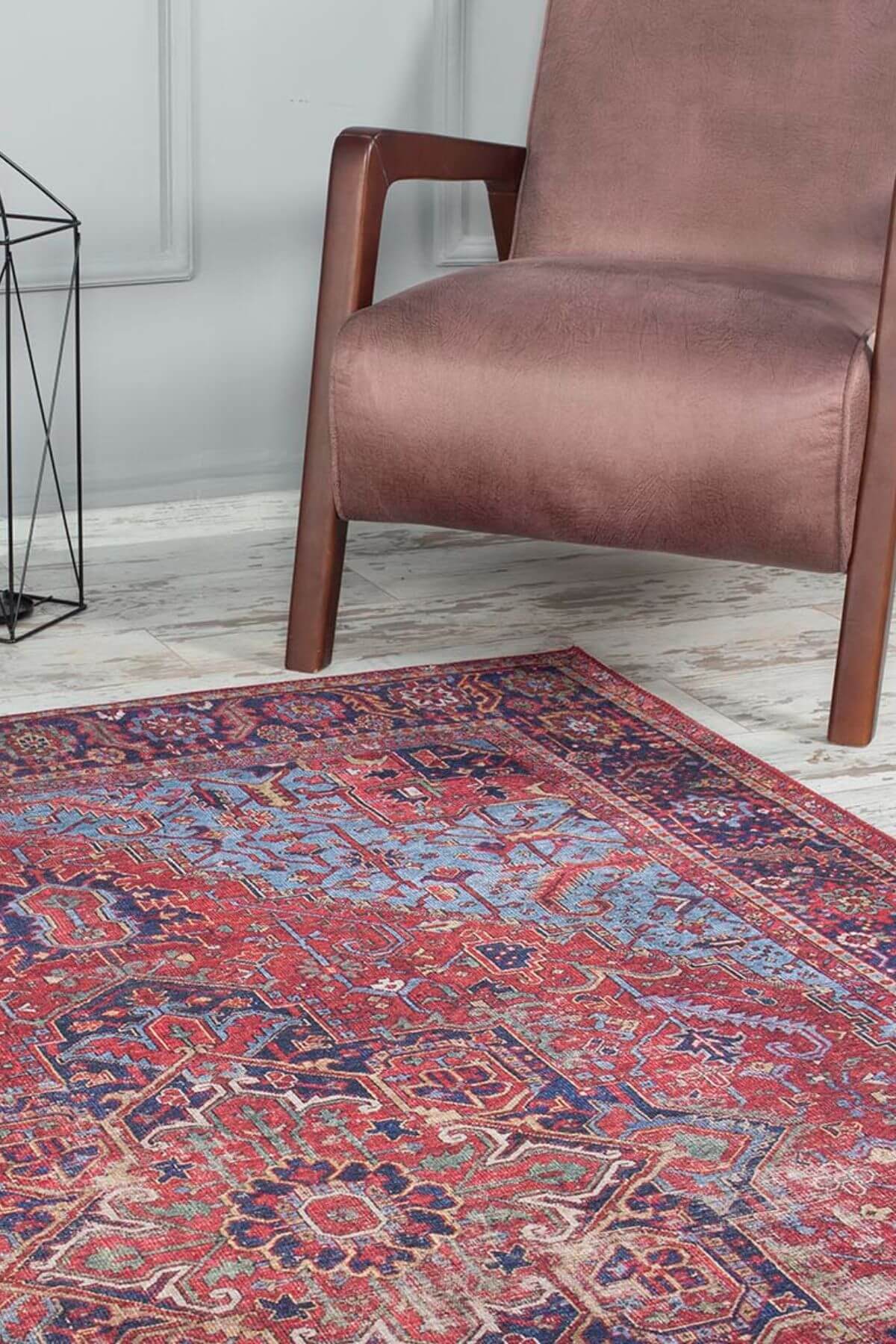 Blues Şönil Dokuma Pamuk Polyester Bordo Halı AL 162