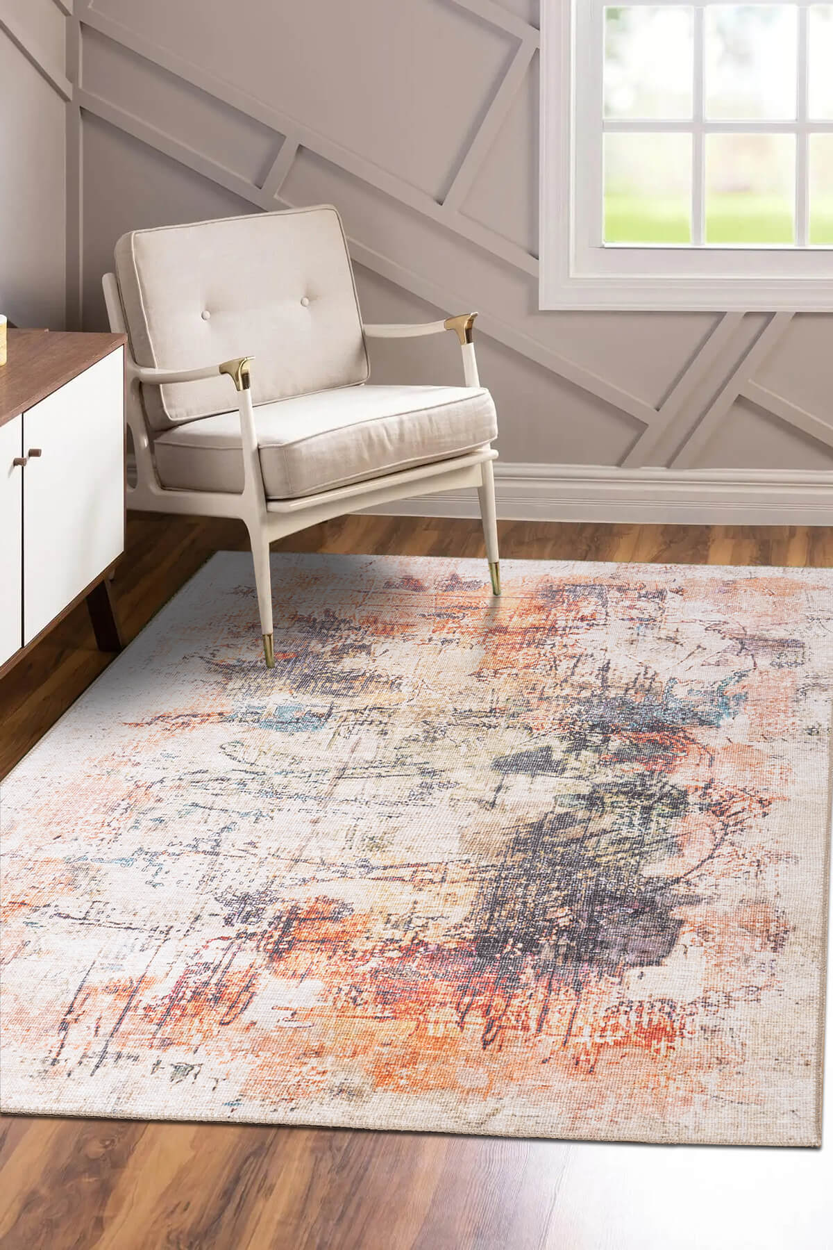 Funk Modern Dokuma Taban Dekoratif Renkli Halı (AL 262)